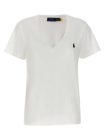 Polo Ralph Lauren Logo Embroidery T-shirt In White