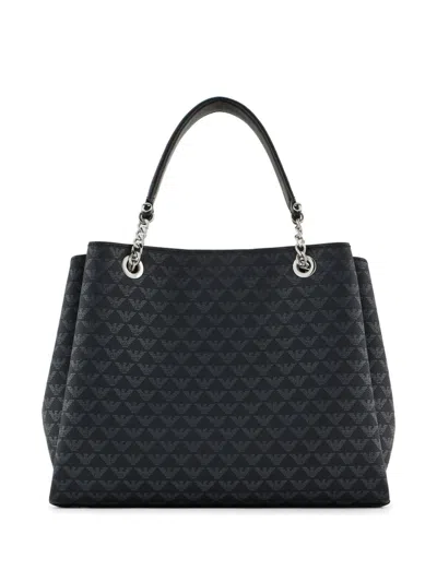Emporio Armani Logo Tote Bag In Black