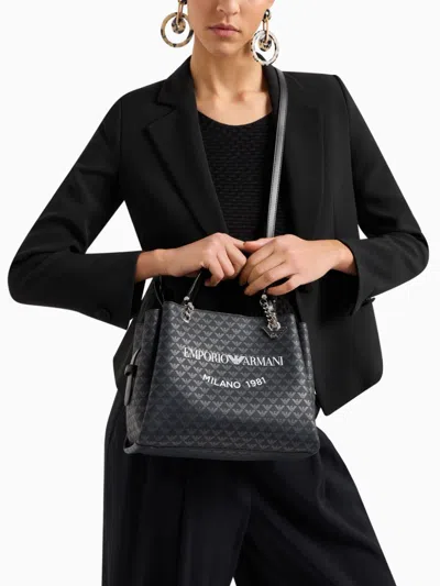 Emporio Armani Logo Tote Bag In Black