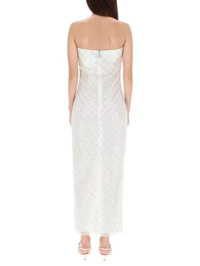 Rotate Birger Christensen Long Dress With Beads In White