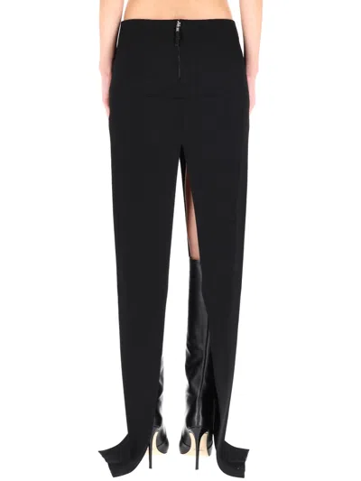 Rick Owens Long Skirt With Center Slits In Black