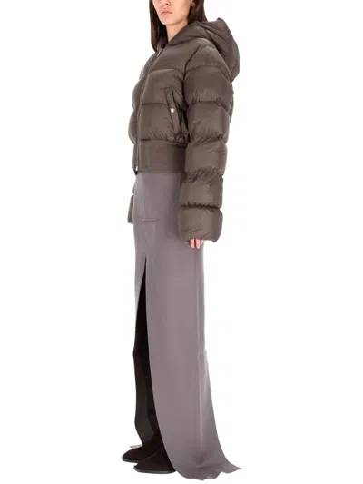 Rick Owens Long Skirt With Center Slits In Gray