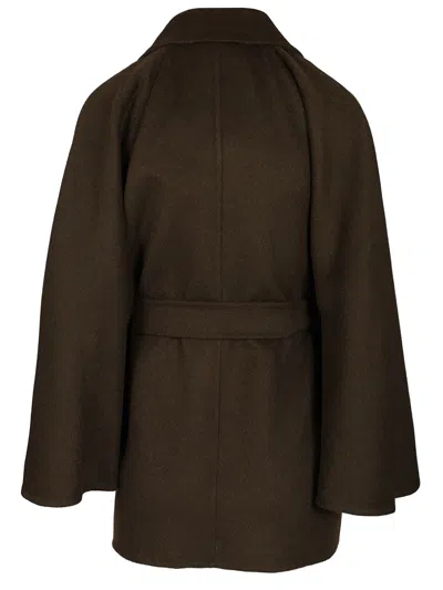 Max Mara Look 27 Adv - Verna Cape Coat Baby Camel Coats Grey In Brown