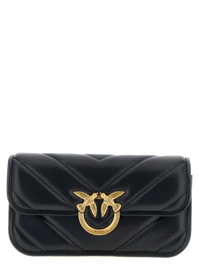 Pinko Love Box Baguette Hand Bags Black In Blue