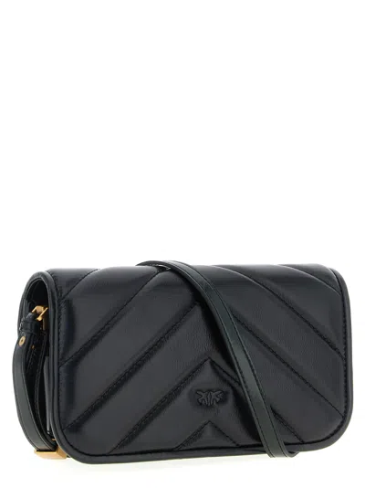 Pinko Love Box Baguette Hand Bags Black In Blue