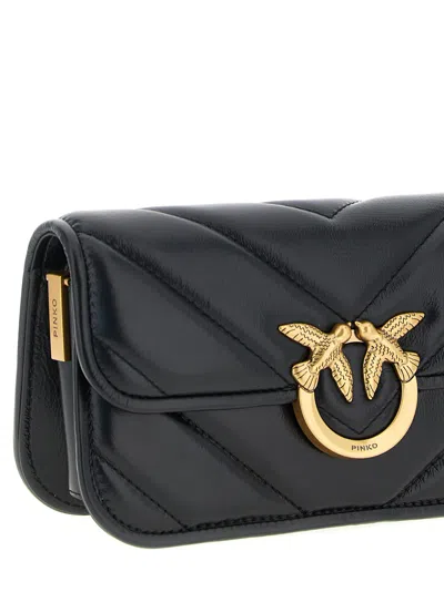 Pinko Love Box Baguette Hand Bags Black In Blue