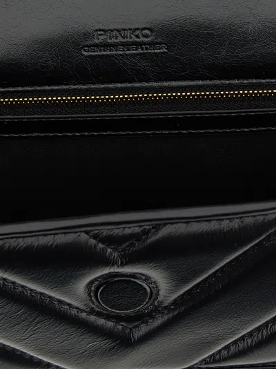 Pinko Love Box Baguette Hand Bags Black In Blue