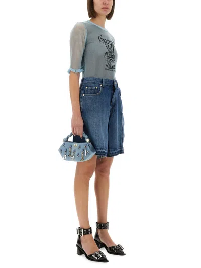 Ganni Sheer Jacquard Top In Multi