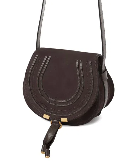 Chloé Small Marcie Saddle Bag In Suede Leather