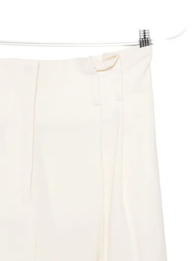 Semicouture High-waisted Wide-leg Wool Blend Trousers In Multi