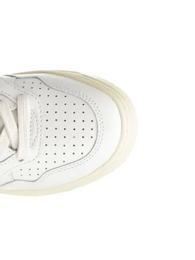 Autry Perforated Leather Low-top Sneakers With Green Accents In Multi