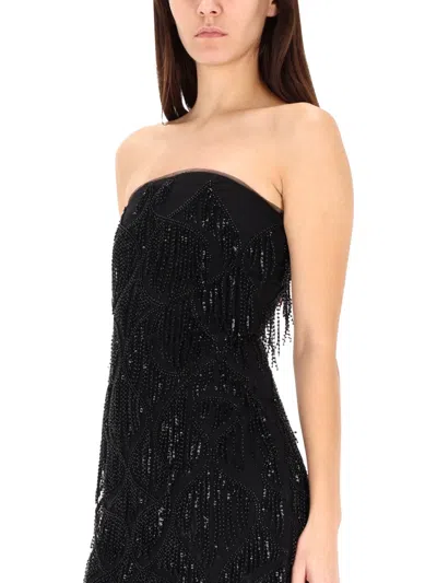 Rotate Birger Christensen Midi Dress With Sequins In Black
