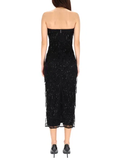 Rotate Birger Christensen Midi Dress With Sequins In Black