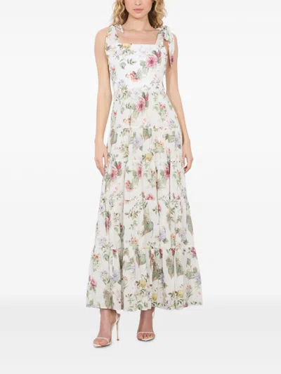 Alice And Olivia Monnie Tie Strap Tiered Maxi Dress In Multi