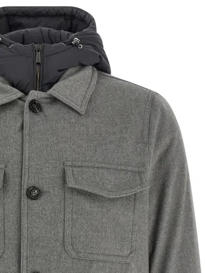 Moorer Wool And Cashmere Blend Jacket In Gray