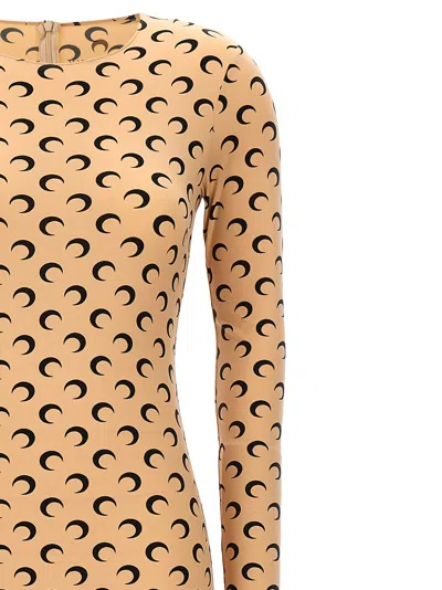 Marine Serre Combinaison Longue Jersey Moon Beige In Brown