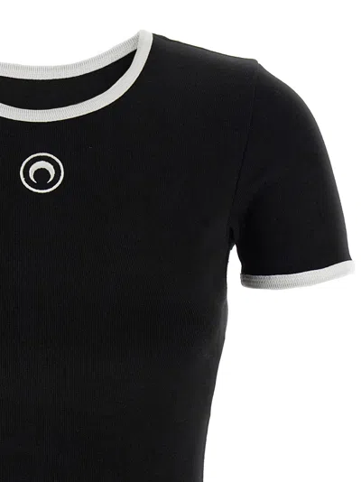 Marine Serre Ribbed Jersey Cropped Top Featuring Moon Logo