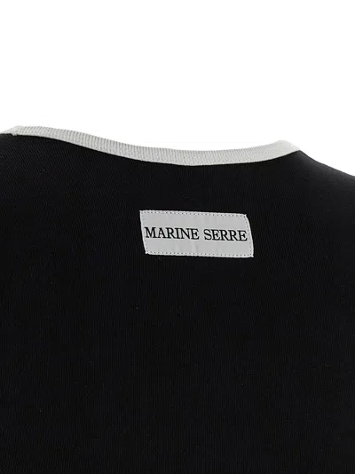 Marine Serre Ribbed Jersey Cropped Top Featuring Moon Logo