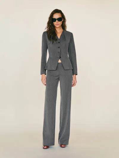 Reformation Vivienne Low Rise Pant In Gray