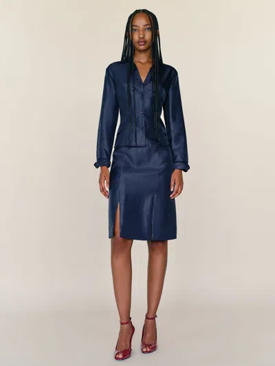 Reformation Victoria Skirt In Blue