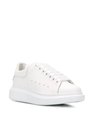 Alexander Mcqueen Women Leather Upper And Rubber Sole Sneaker In White