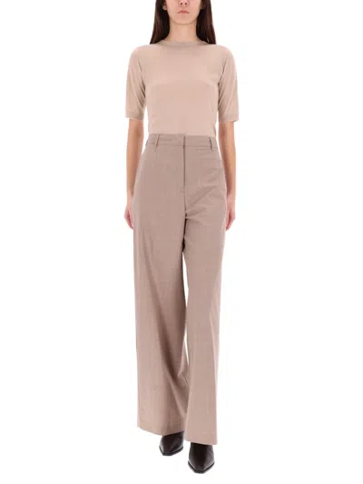 Fabiana Filippi High-waisted Wide-leg Trousers With Tailored Fit In Pink