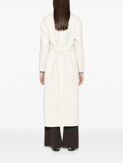 Paltò Paola Wool Belted Coat In Neutral