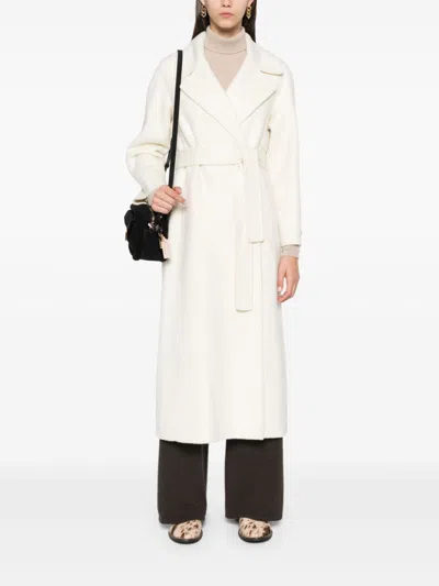 Paltò Paola Wool Belted Coat In Neutral