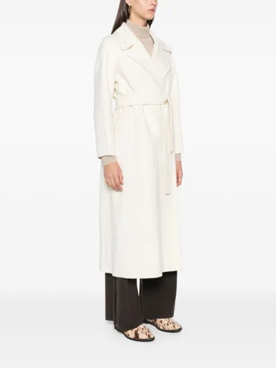 Paltò Paola Wool Belted Coat In Neutral