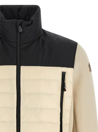 Moncler High Collar Long Sleeve Quilted Jacket In Neutral