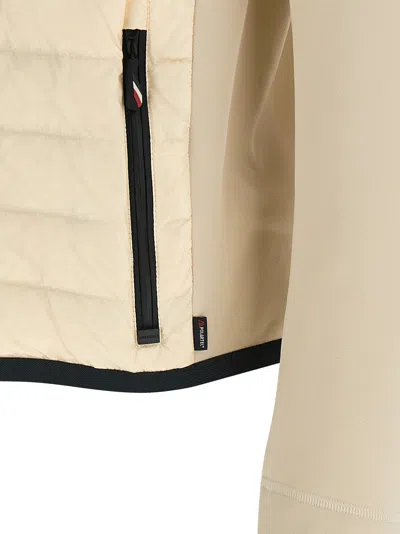 Moncler High Collar Long Sleeve Quilted Jacket In Neutral