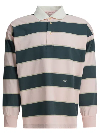 Autry Pink Cotton Polo Shirt In Green