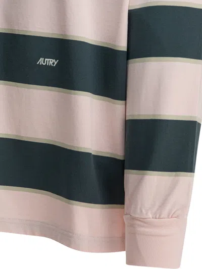 Autry Pink Cotton Polo Shirt In Green