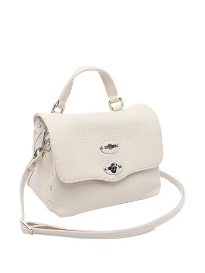Zanellato Medium Textured Cross-body Bag With Top Handle In Neutral