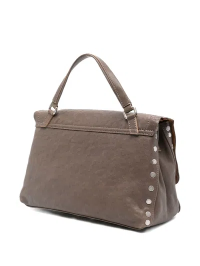 Zanellato Mini Leather Handbag Adjustable Strap In Gray