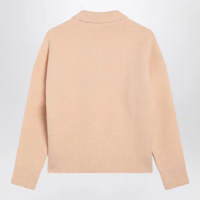 Ami Alexandre Mattiussi Ami Paris Powder Pink Ami De Coeur Polo Sweater Men In Brown