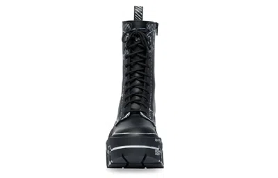 Balenciaga Bulldozer Lace Up Boots 'black Outline Calfskin'