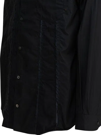 Comme Des Garçons Homme Deux Button-down Long Sleeve Shirt Featuring Pocket In Black