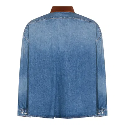 Marni Long Sleeve Shirt Contrast Collar In Blue
