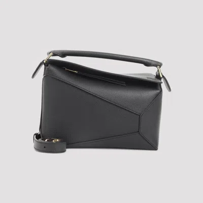 Loewe Structured Geometric Handbag In Smooth Calfskin Leather In Orange