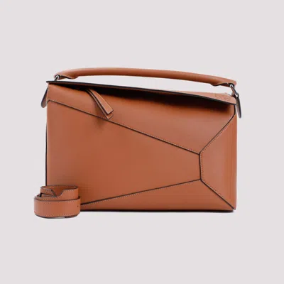 Loewe Large Puzzle Bag In Classic Calfskin In Brown
