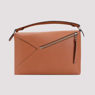 Loewe Large Puzzle Bag In Classic Calfskin In Brown