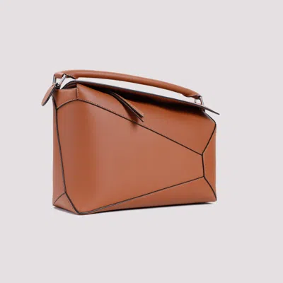 Loewe Large Puzzle Bag In Classic Calfskin In Brown