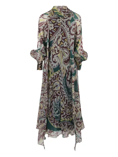 Etro Silk Dress With Paisley Print In Multi