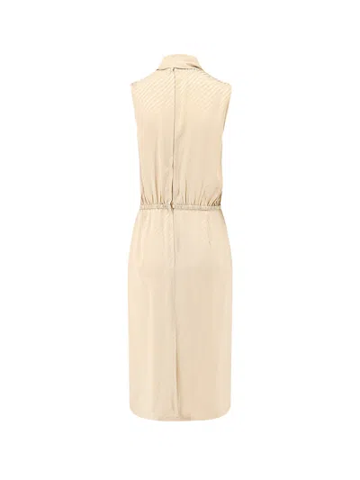 Gucci Women Silk Midi Dress In Neutral