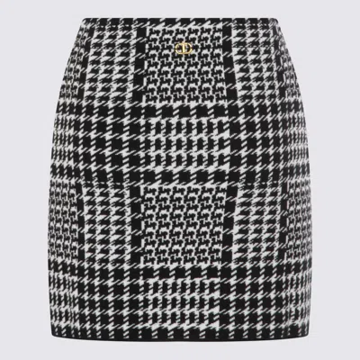 Twinset Black And White Viscose Skirt In Multi