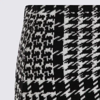 Twinset Black And White Viscose Skirt In Multi