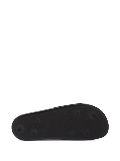 Palm Angels Slide Sandals With Embossed Logo In Gray