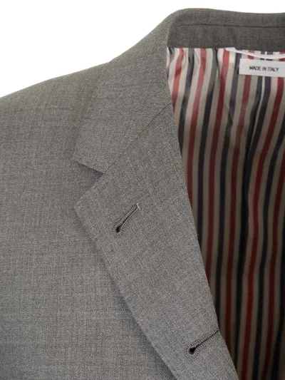 Thom Browne Slim Fit Cropped Blazer Jackets Grey In Gray