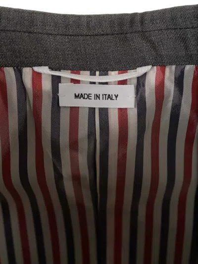 Thom Browne Slim Fit Cropped Blazer Jackets Grey In Gray